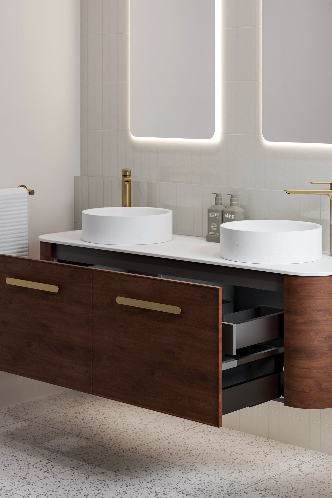 Nature 1500 Vanity | Double Inset Basin