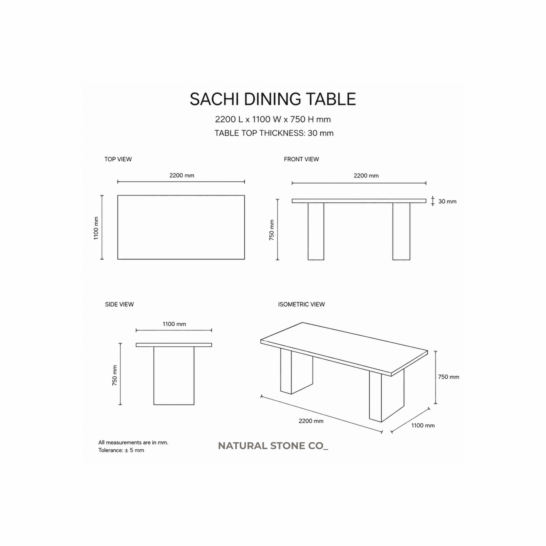 Sachi Dining Table - Viola Calacatta Marble