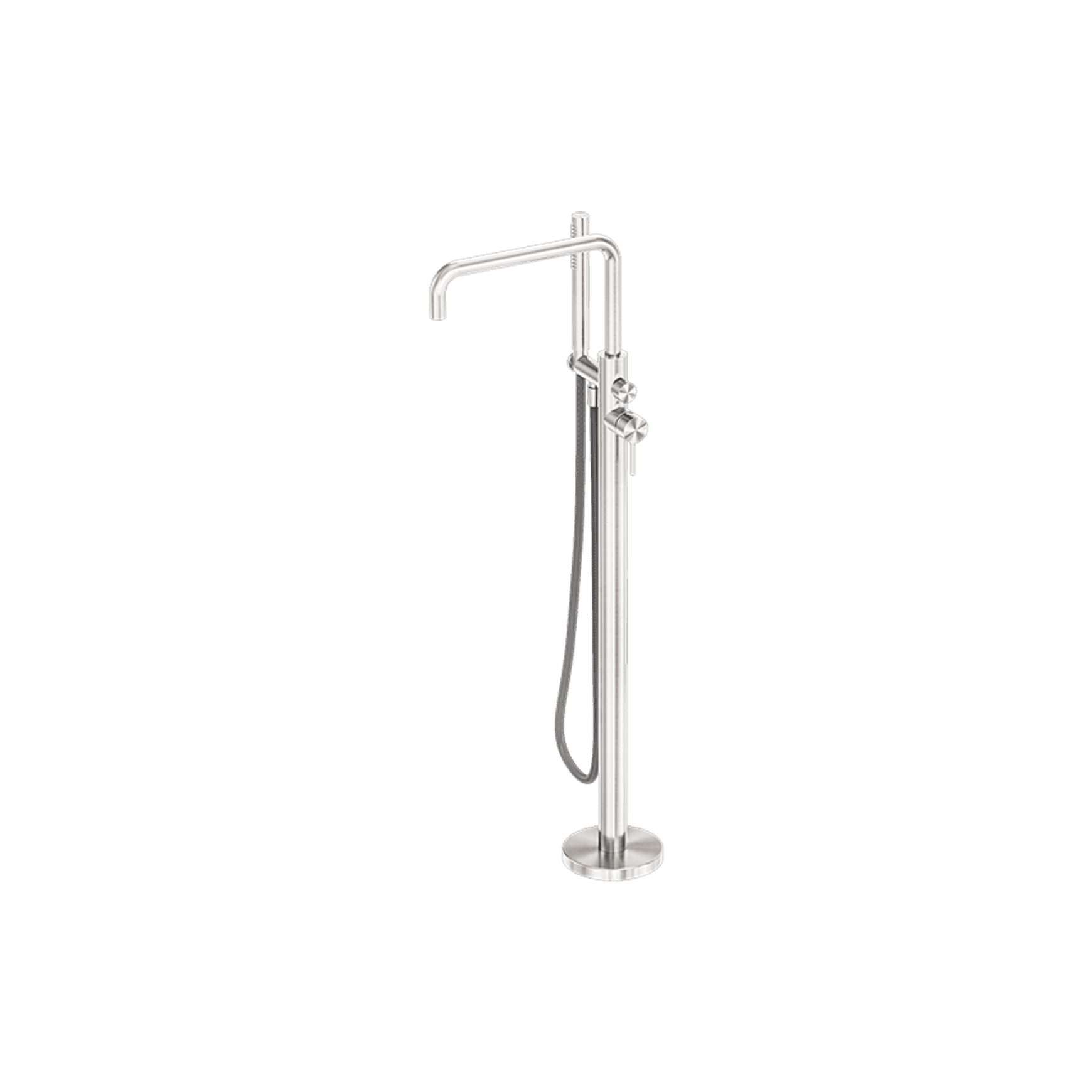 Zen SS316L Freestanding Bath Mixer & Outdoor Shower Hose | Brushed Nickel