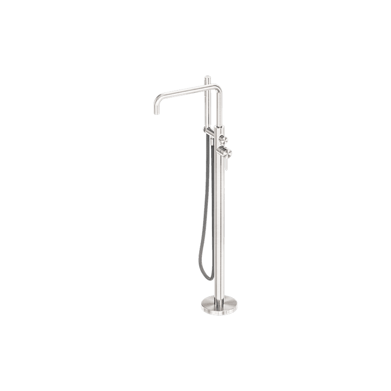 Zen SS316L Freestanding Bath Mixer & Outdoor Shower Hose | Brushed Nickel