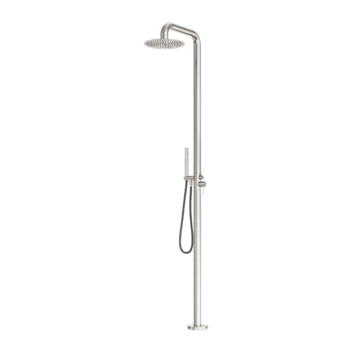 Zen SS316L Outdoor Freestanding Shower Column | Brushed Nickel