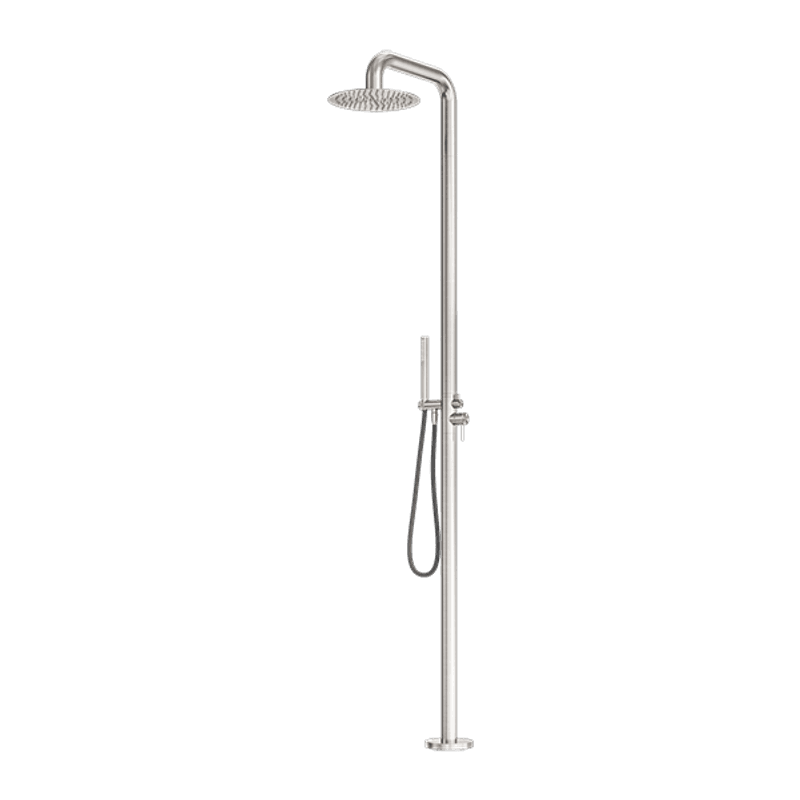 Zen SS316L Outdoor Freestanding Shower Column | Brushed Nickel