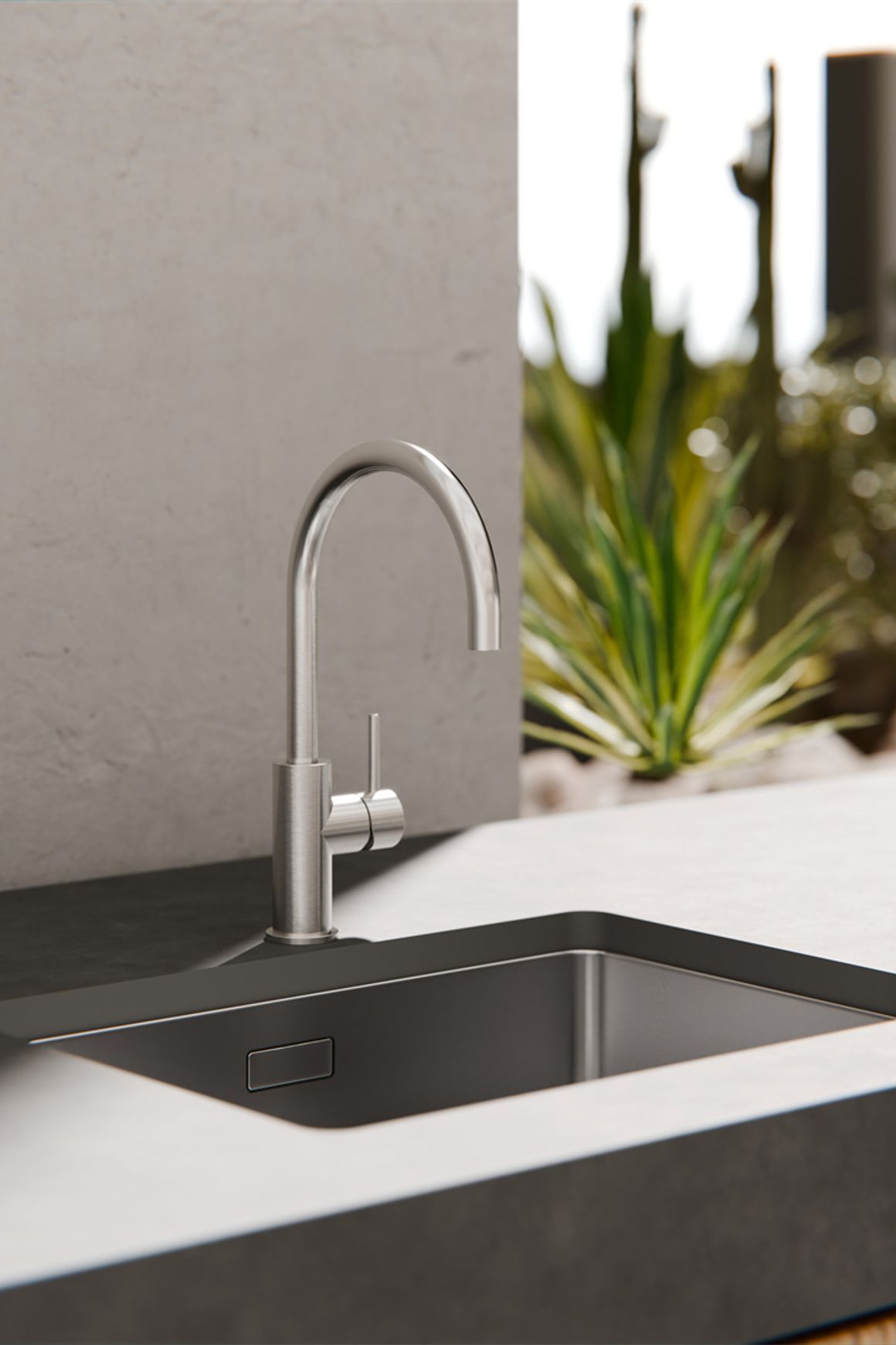Zen SS316L Kitchen Mixer | Brushed Nickel