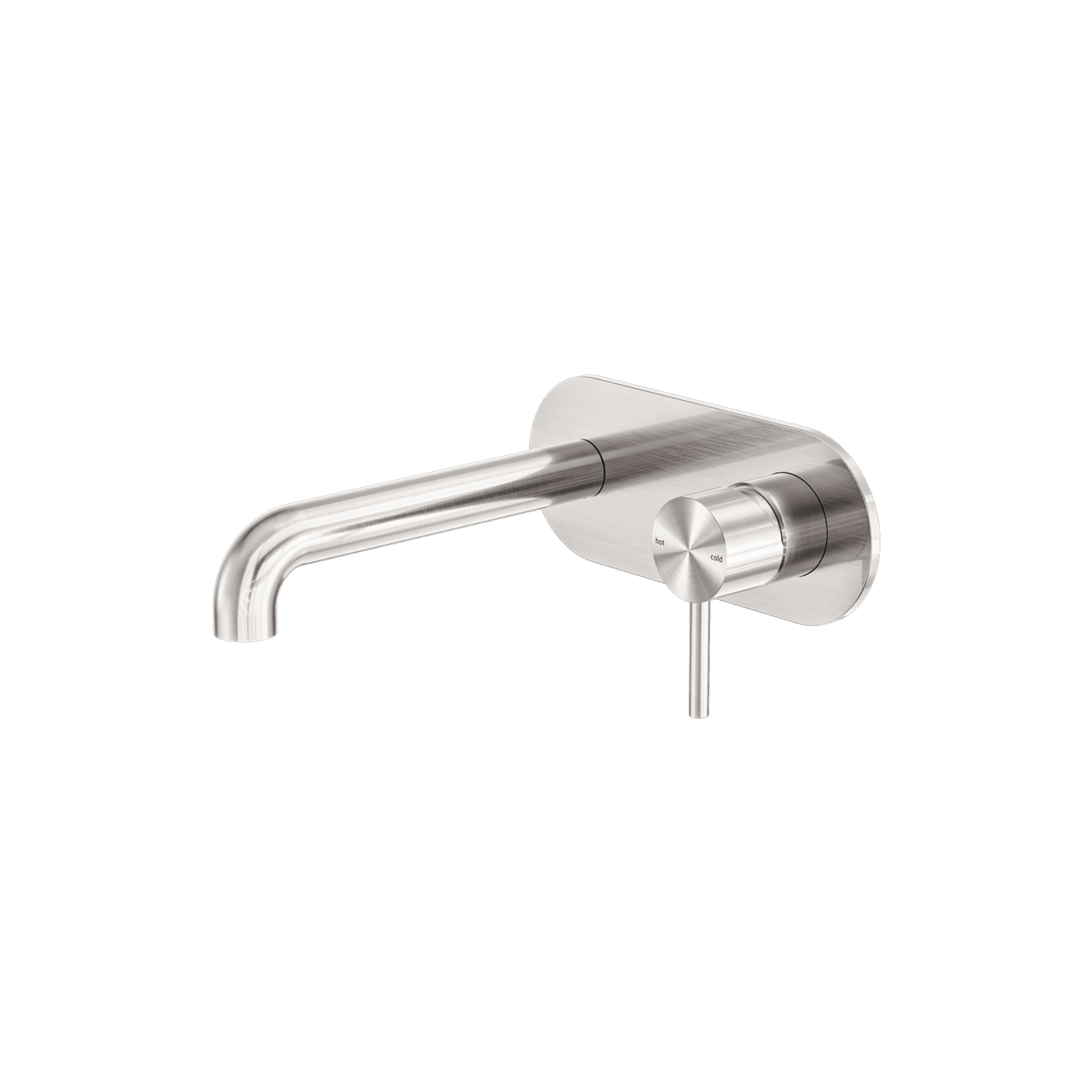 Zen SS316L Wall Basin/Bath Mixer Separate Back Plate 185mm Spout | Brushed Nickel