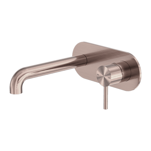 Zen SS316L Wall Basin/Bath Mixer 185mm Spout | Brushed Bronze