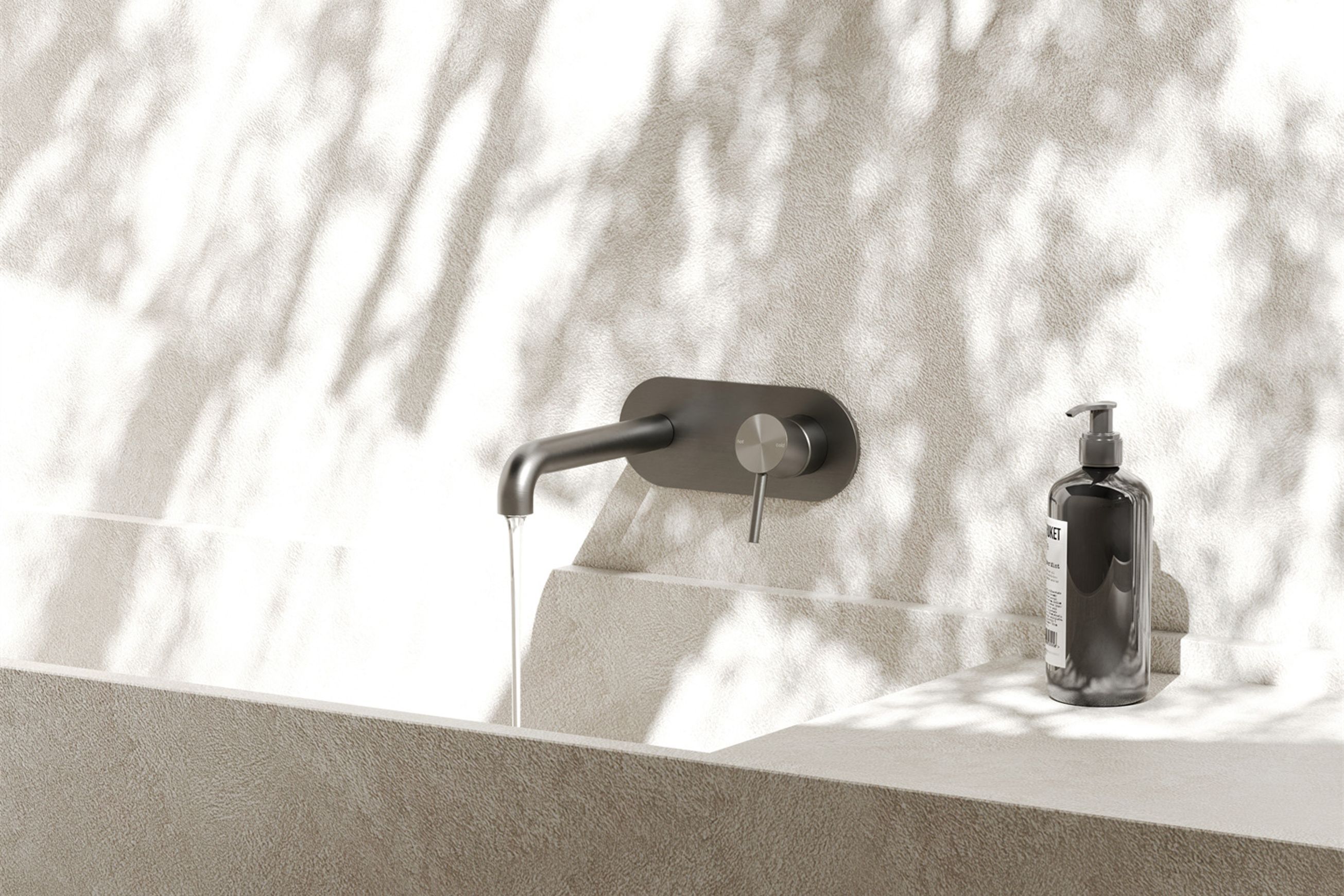 Zen SS316L Wall Basin/Bath Mixer 230mm Spout | Graphite