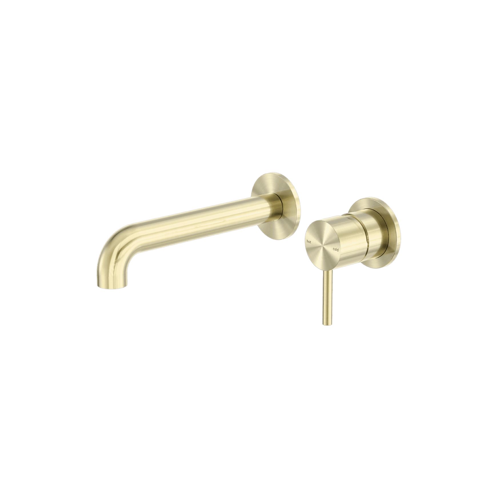 Zen SS316L Wall Basin/Bath Mixer Separate Back Plate 230mm Spout | Brushed Gold