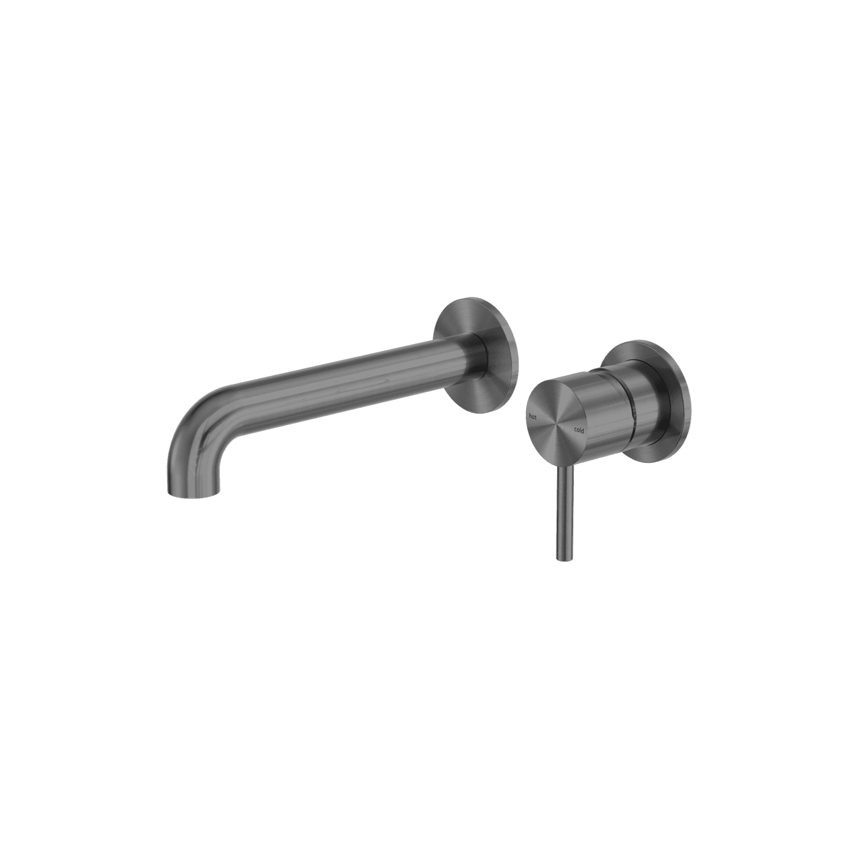Zen SS316L Wall Basin/Bath Mixer Separate Back Plate 230mm Spout | Graphite