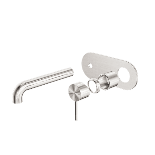 Zen SS316L Wall Basin/Bath Mixer 185mm Spout Trim Kits | Brushed Nickel