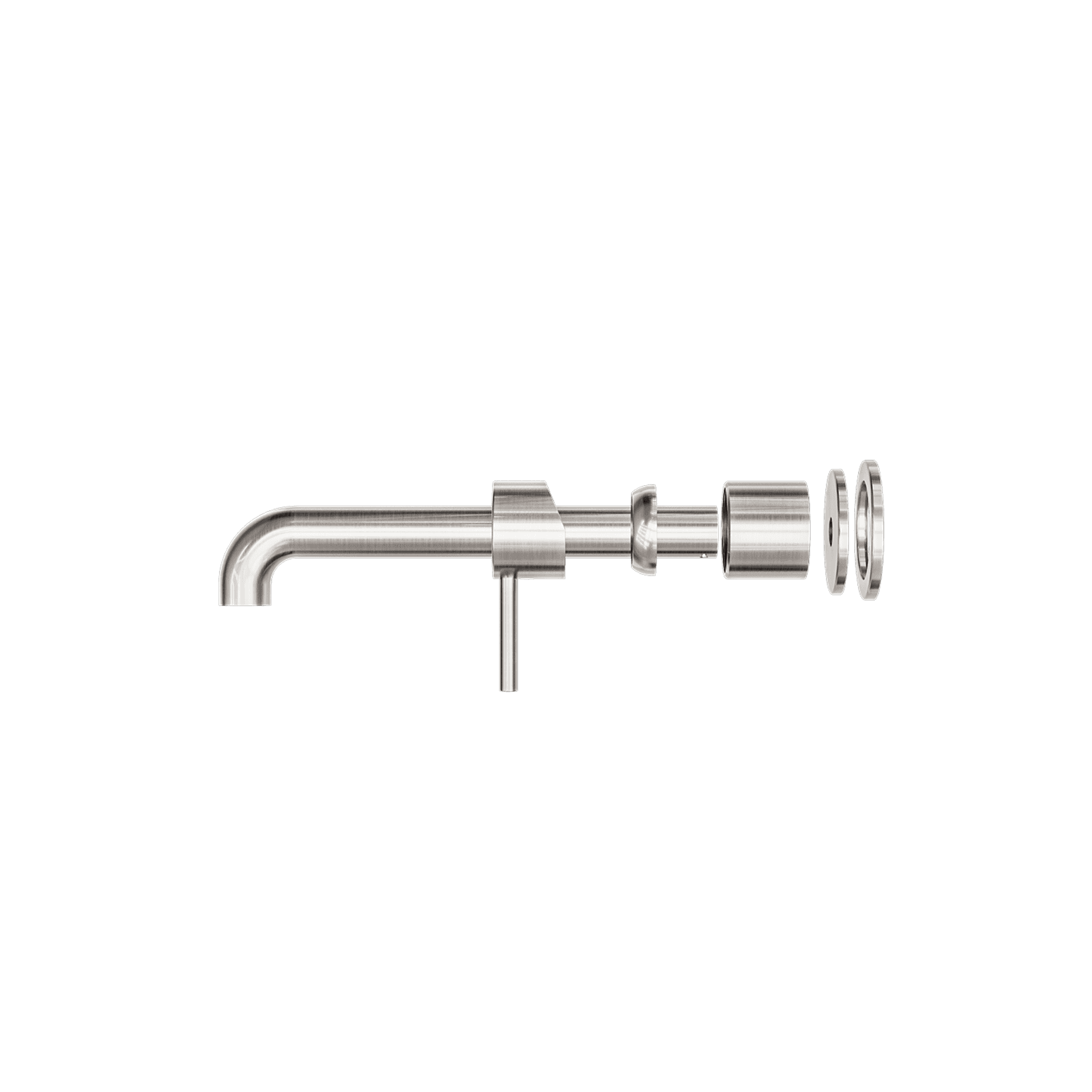 Zen SS316L Wall Basin/Bath Mixer Separate Back Plate 185mm Spout Trim Kits | Brushed Nickel