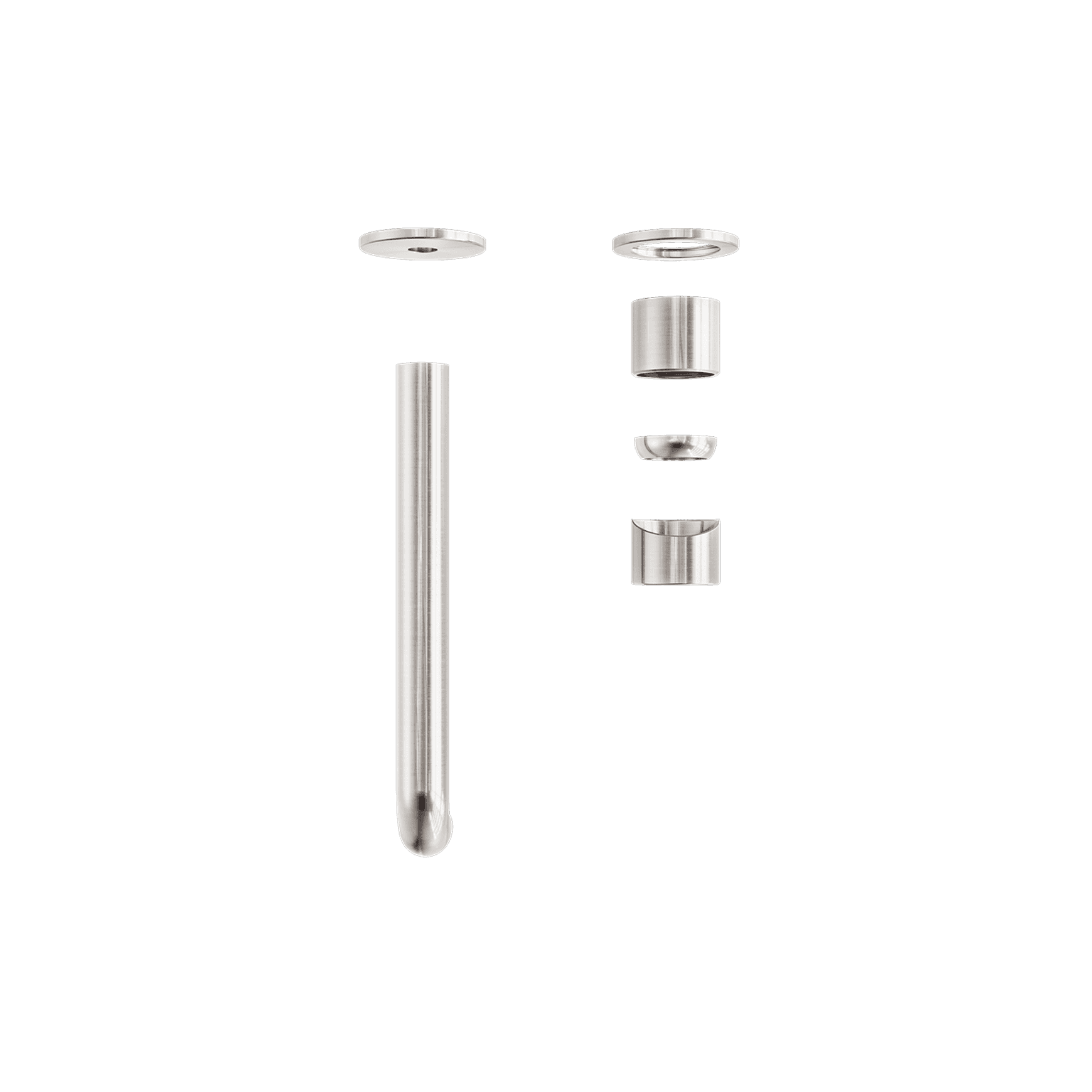 Zen SS316L Wall Basin/Bath Mixer Separate Back Plate 185mm Spout Trim Kits | Brushed Nickel