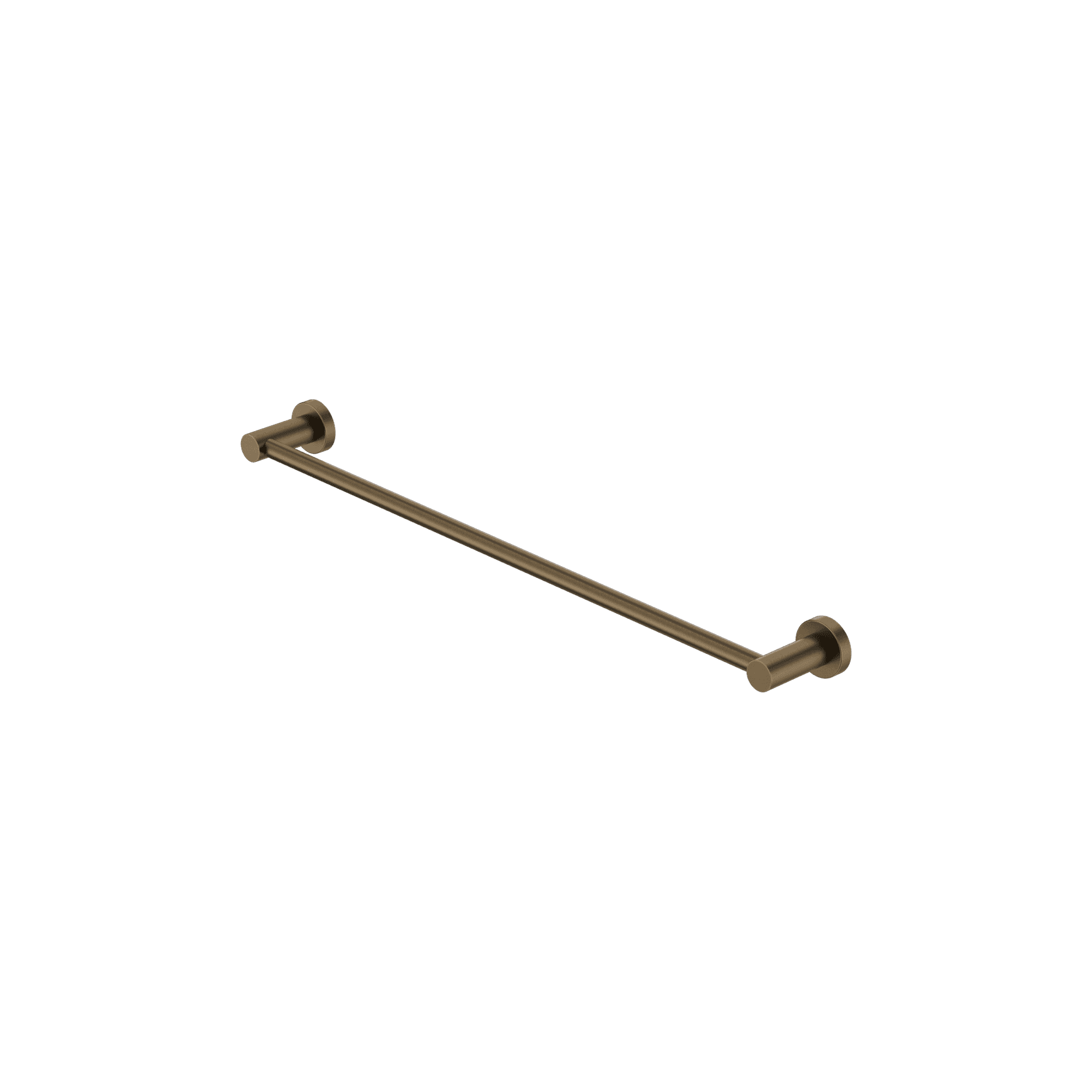Mecca Single Towel Rail 600mm Tumbled Antique Brass