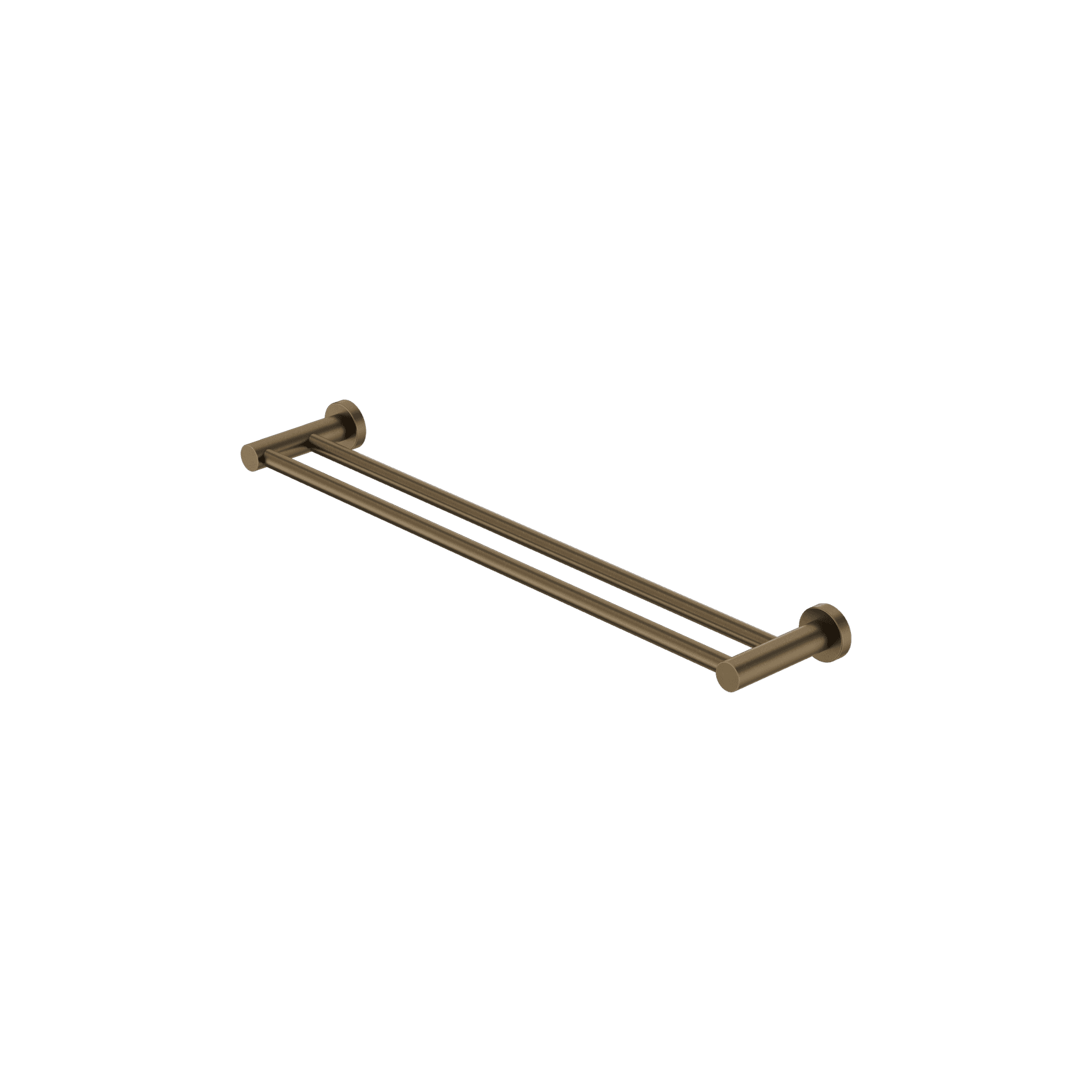 Mecca Double Towel Rail 600mm Tumbled Antique Brass
