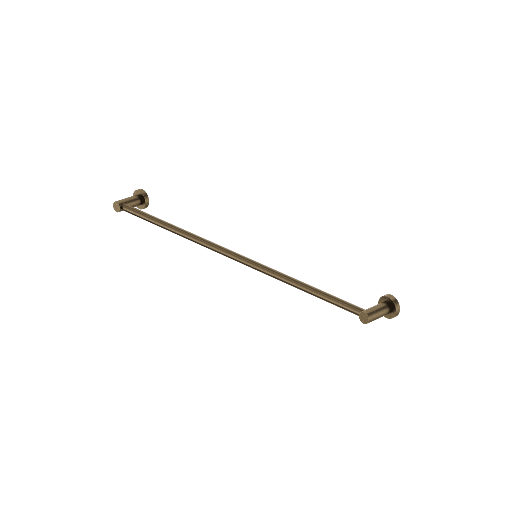 Mecca Single Towel Rail 800mm Tumbled Antique Brass