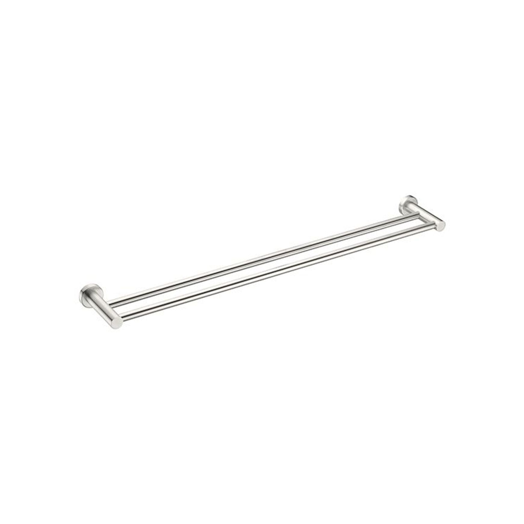 Mecca Double Towel Rail 800mm Brushed Nickel