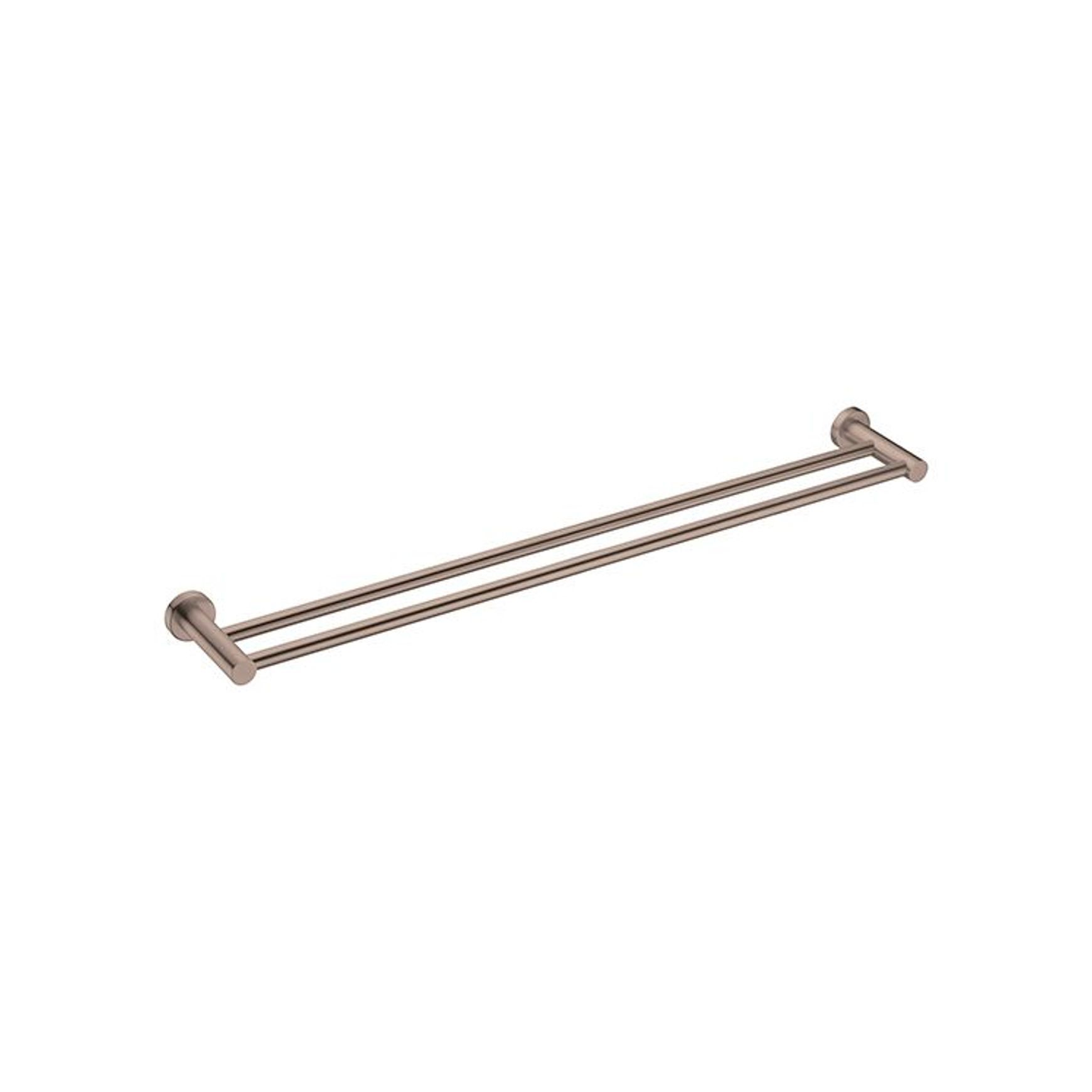 Mecca Double Towel Rail 800mm Brushed Bronze