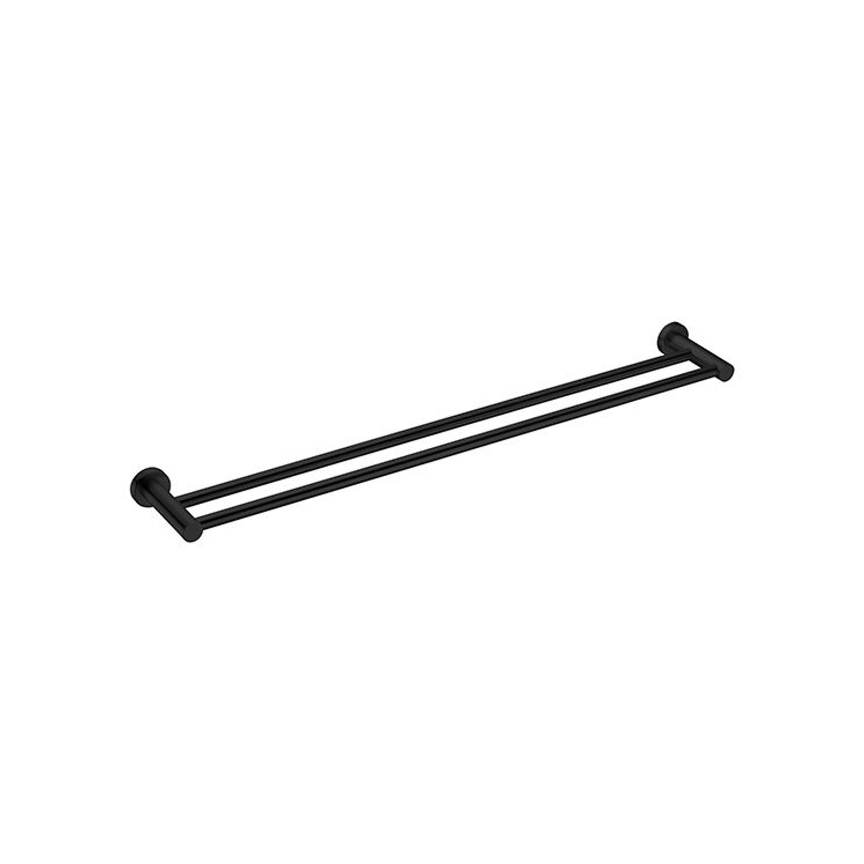 Mecca Double Towel Rail 800mm Matte Black