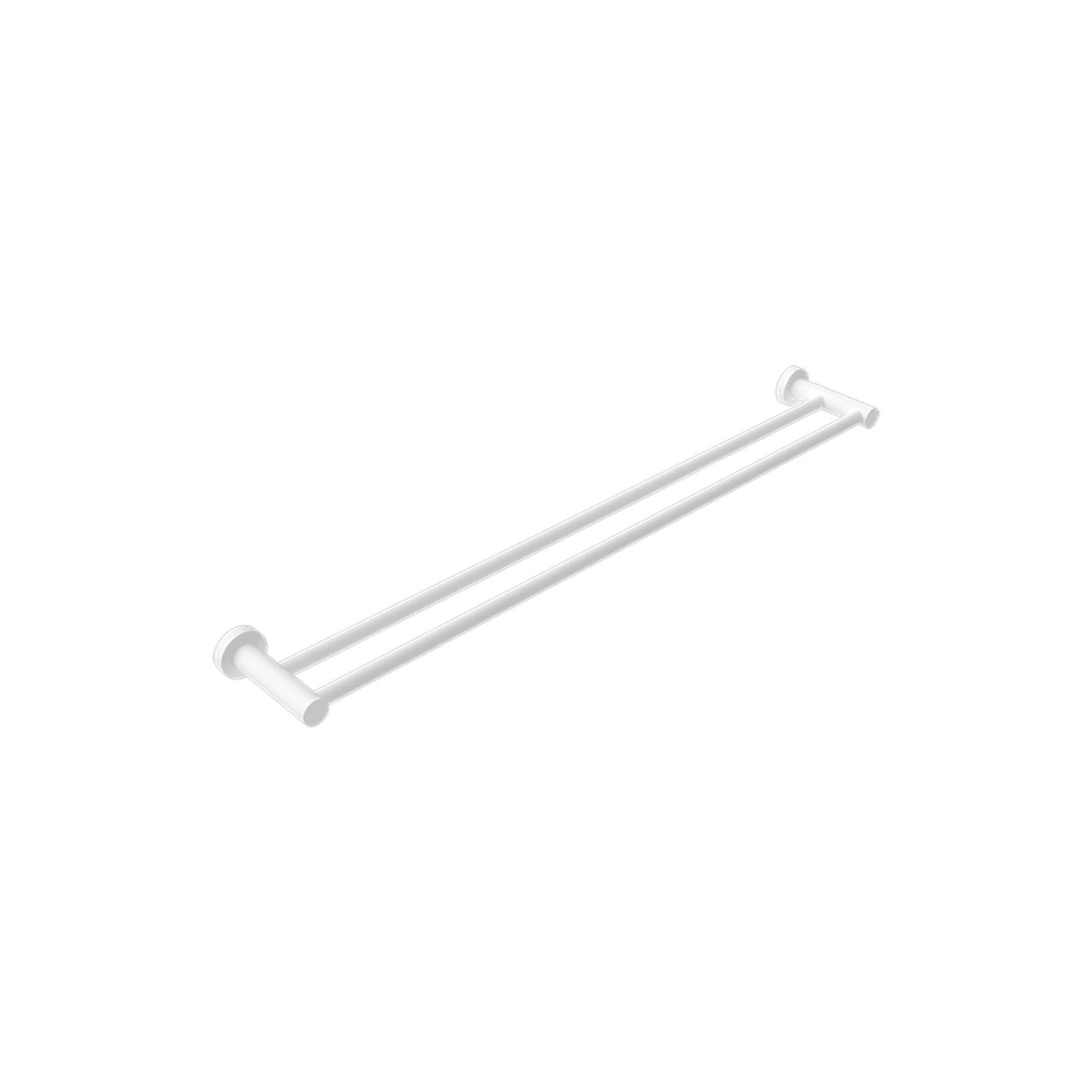 Mecca Double Towel Rail 800mm Matte White