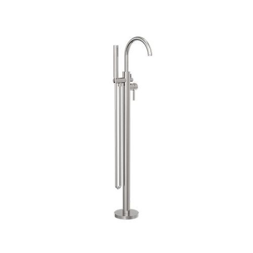 Mecca Round Freestanding Mixer With Hand Shower Brushed Nickel
