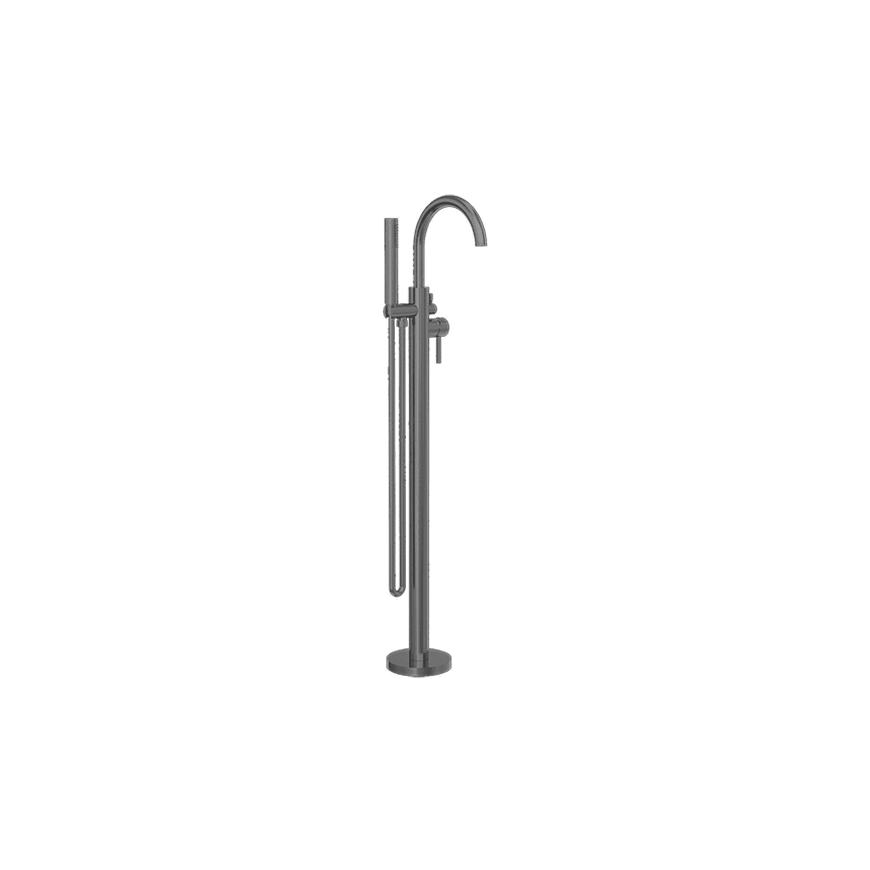 Mecca Round Freestanding Mixer With Hand Shower Gun Metal
