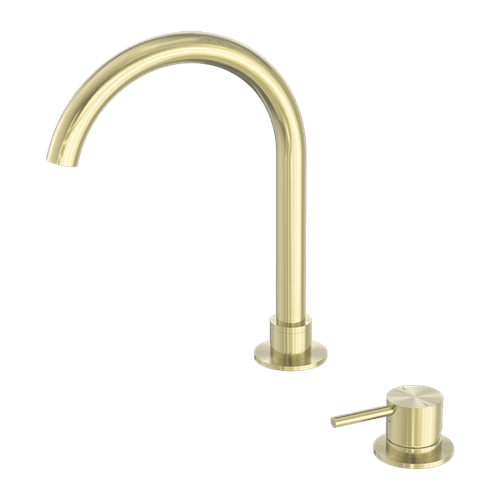 Mecca Hob Basin Mixer Round Swivel Spout Brushed Gold