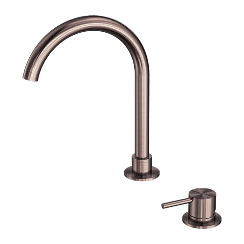 Mecca Hob Basin Mixer Round Swivel Spout Brushed Bronze