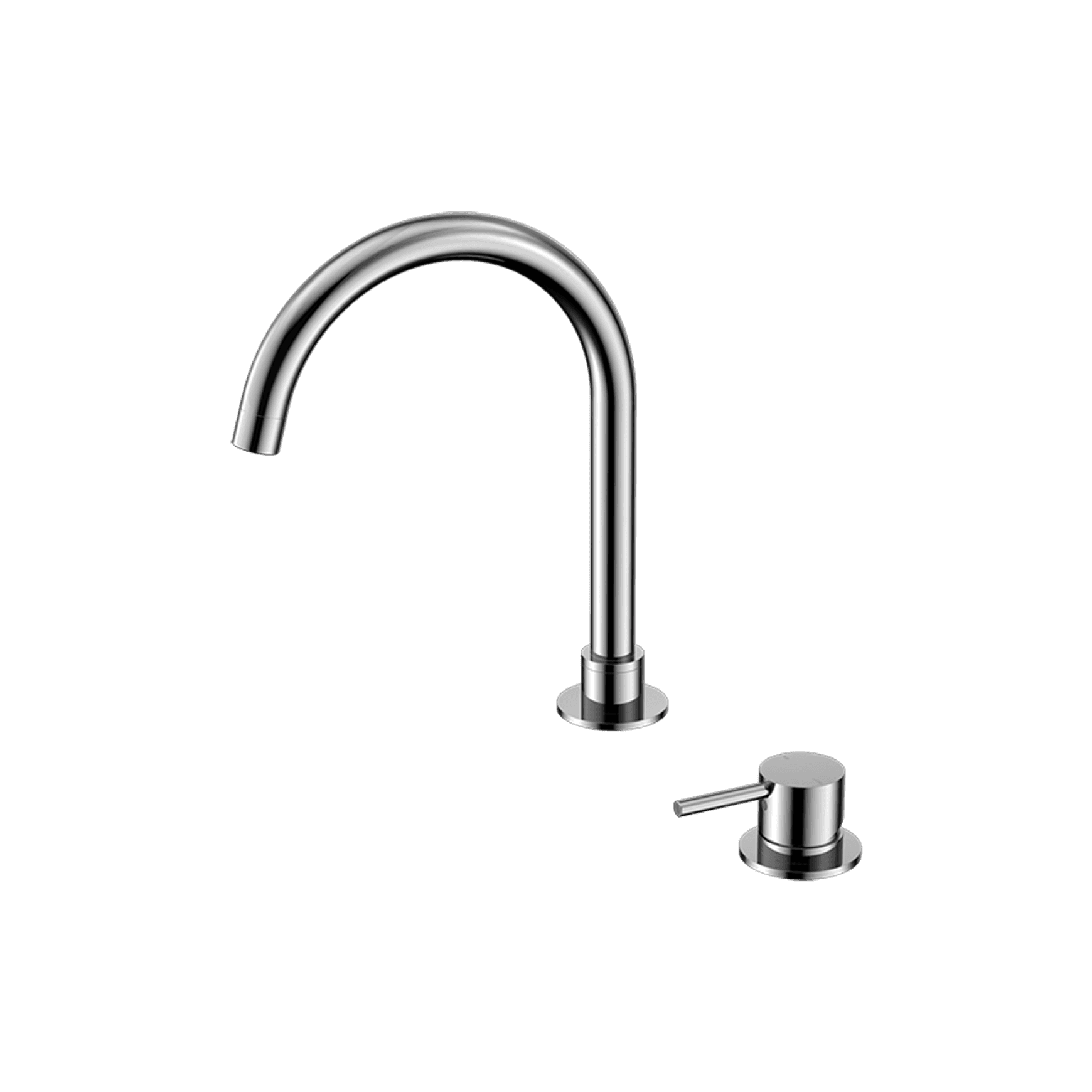 Mecca Hob Basin Mixer Round Swivel Spout Chrome