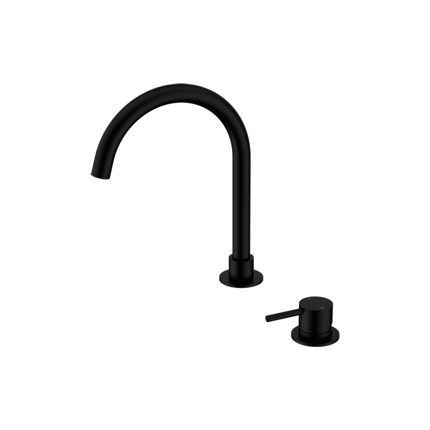 Mecca Hob Basin Mixer Round Swivel Spout Matte Black