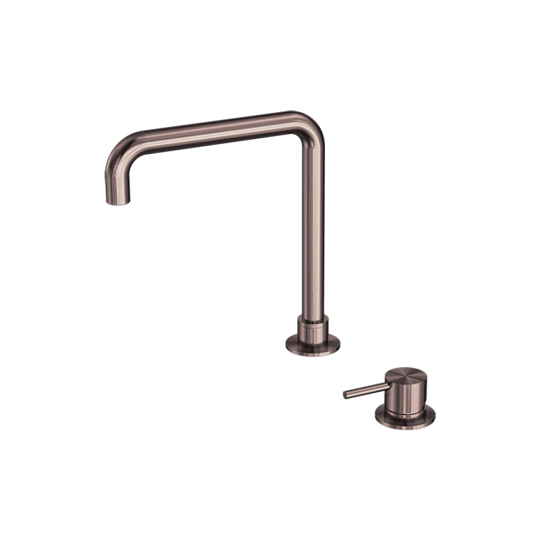 Mecca Hob Basin Mixer Square Swivel Spout Brushed Bronze