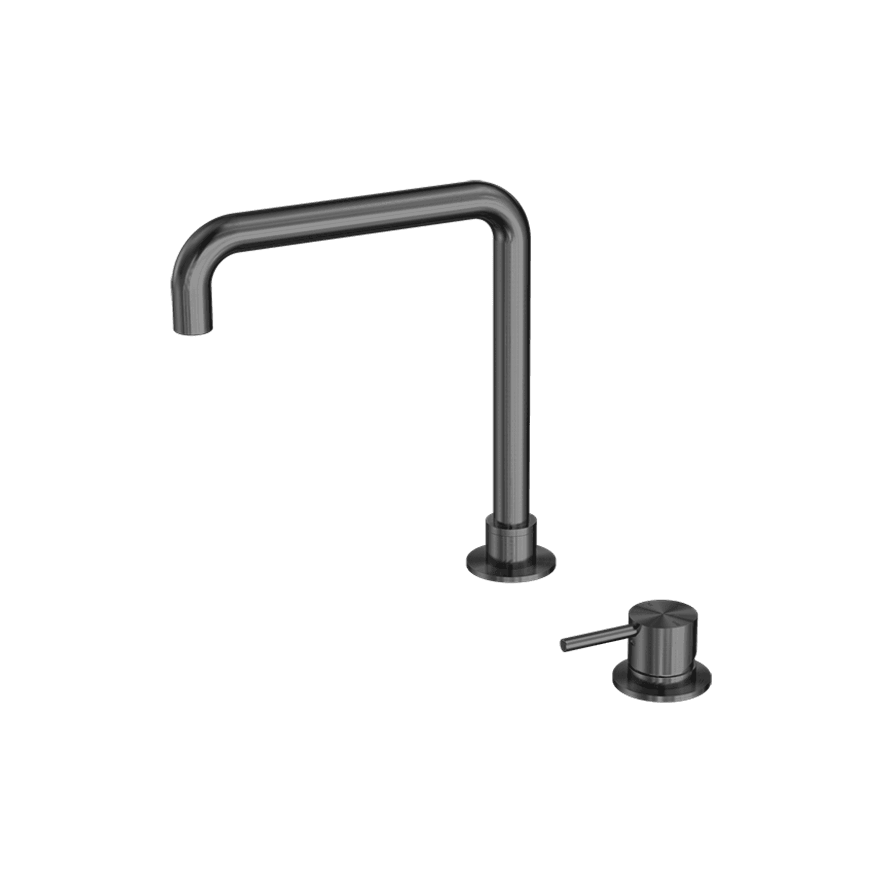 Mecca Hob Basin Mixer Square Swivel Spout Gun Metal