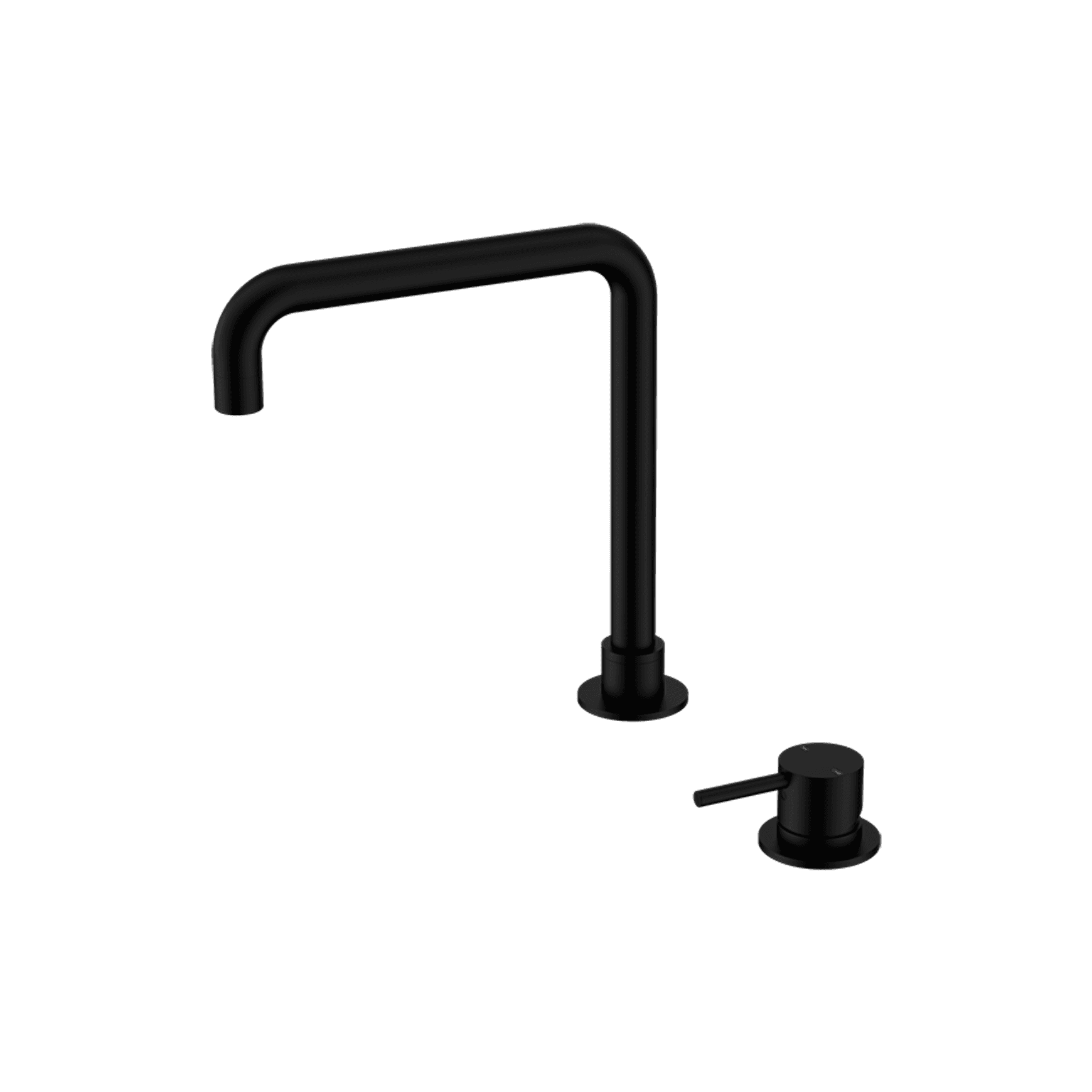 Mecca Hob Basin Mixer Square Swivel Spout Matte Black