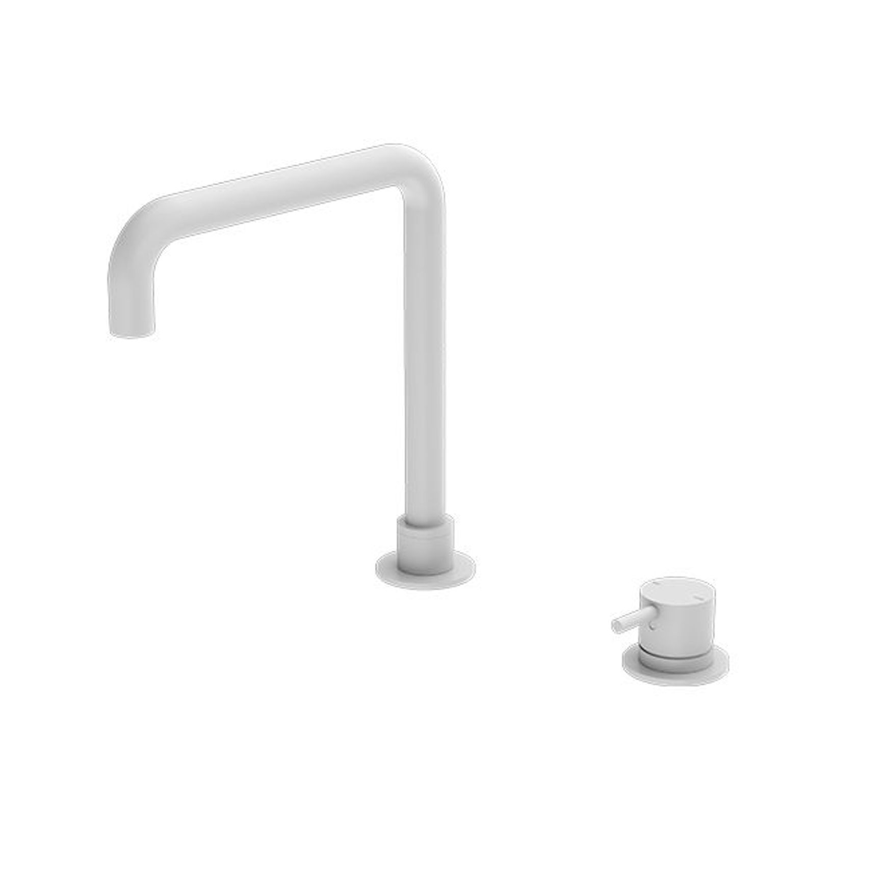 Mecca Hob Basin Mixer Square Swivel Spout Matte White
