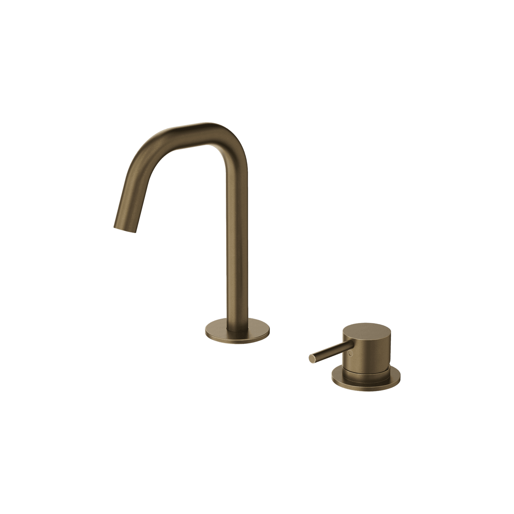 Mecca Hob Basin Mixer Set Edge Spout Tumbled Antique Brass