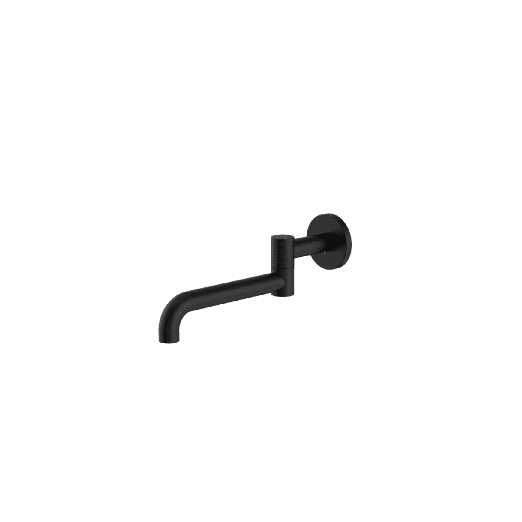 Mecca Wall Mounted Swivel Bath Spout Only 225mm Matte Black