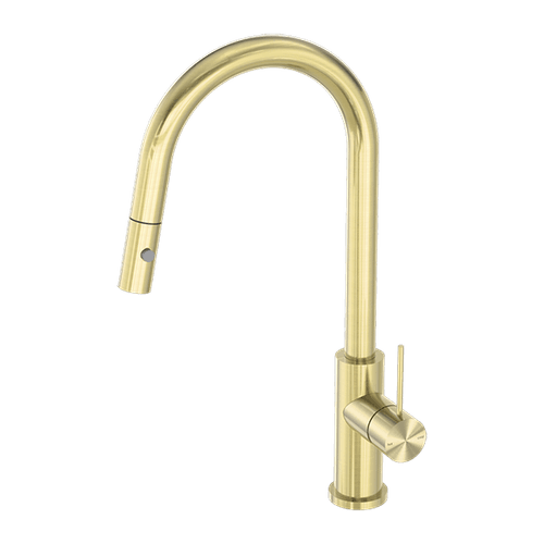 Mecca Pull Out Sink Mixer With Vegie Spray Function Brushed Gold