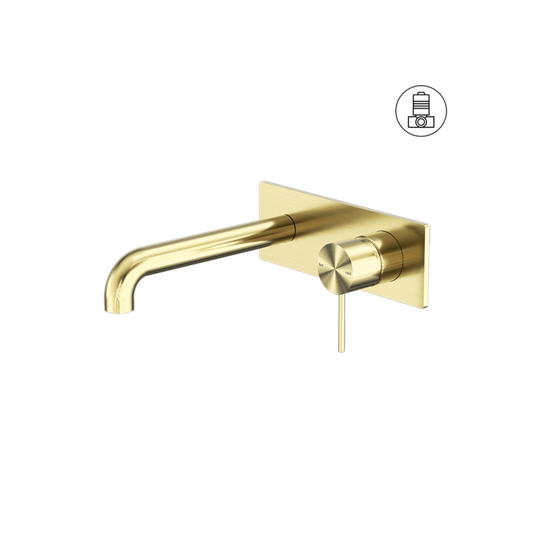 Mecca Wall Basin/Bath Mixer 120mm Brushed Gold