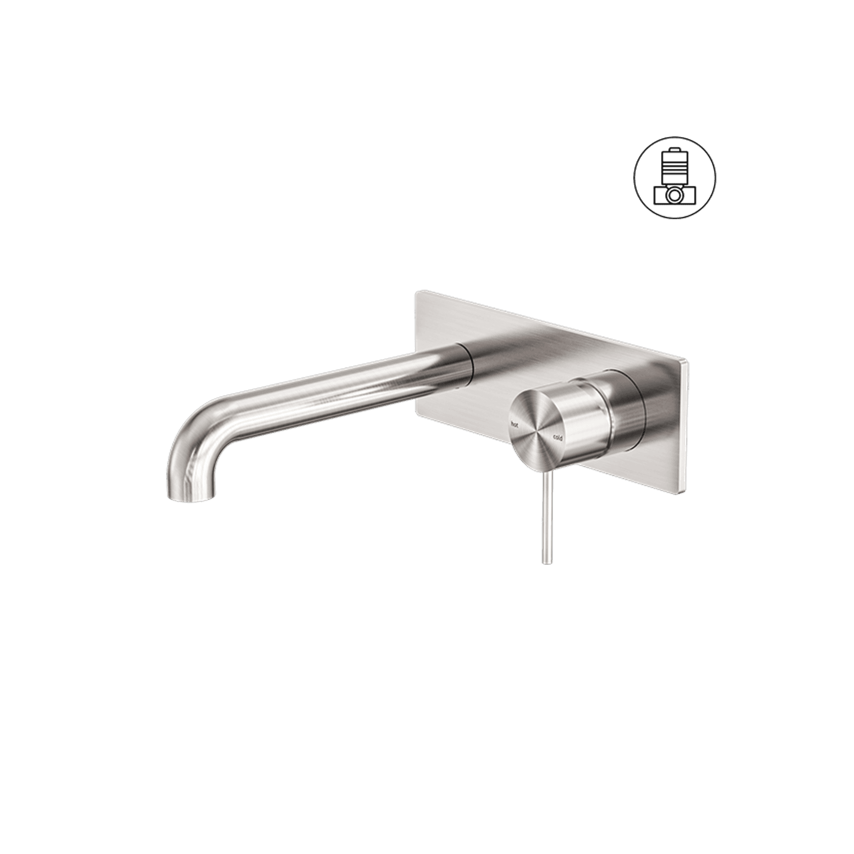 Mecca Wall Basin/Bath Mixer 160mm Brushed Nickel