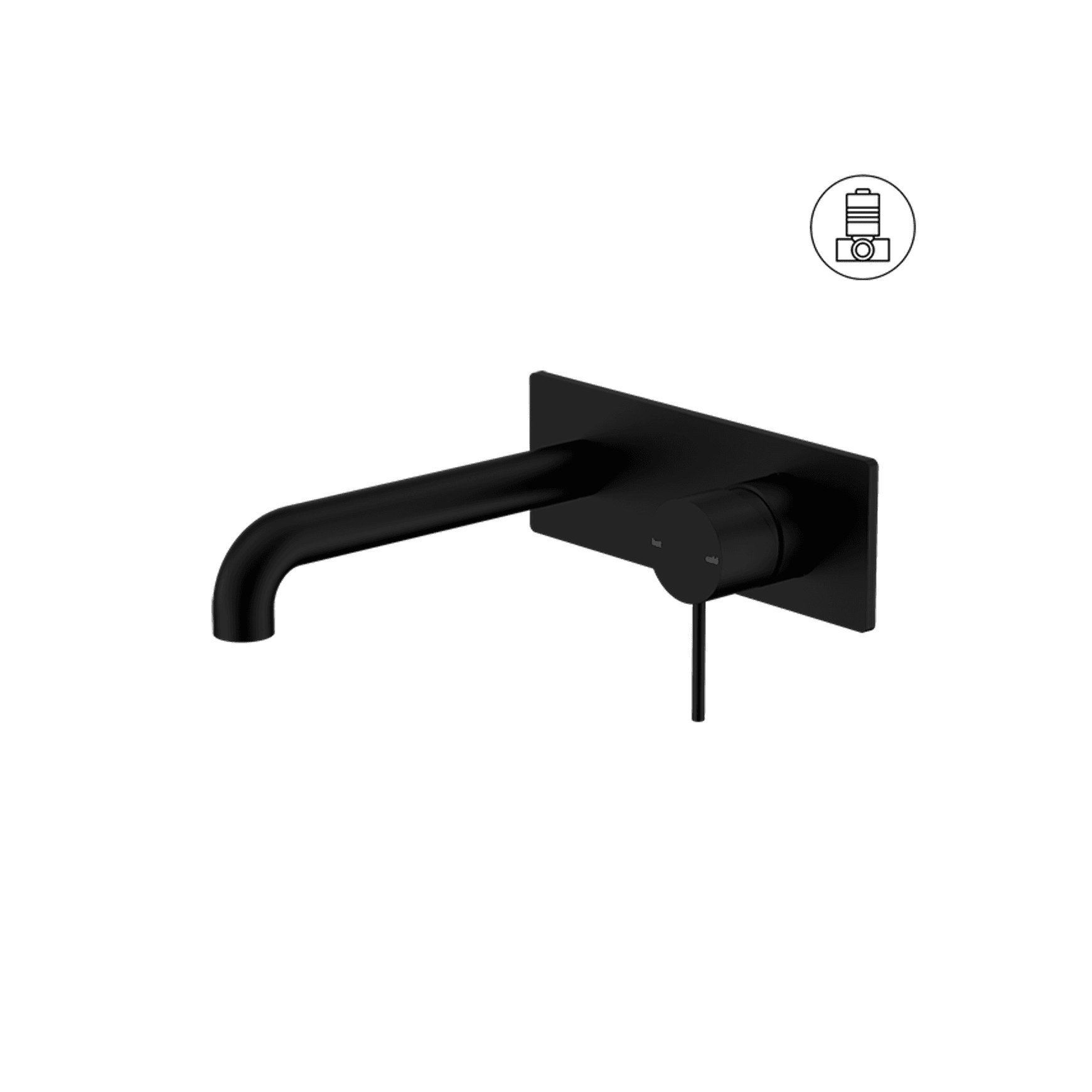 Mecca Wall Basin/Bath Mixer 260mm Matte Black