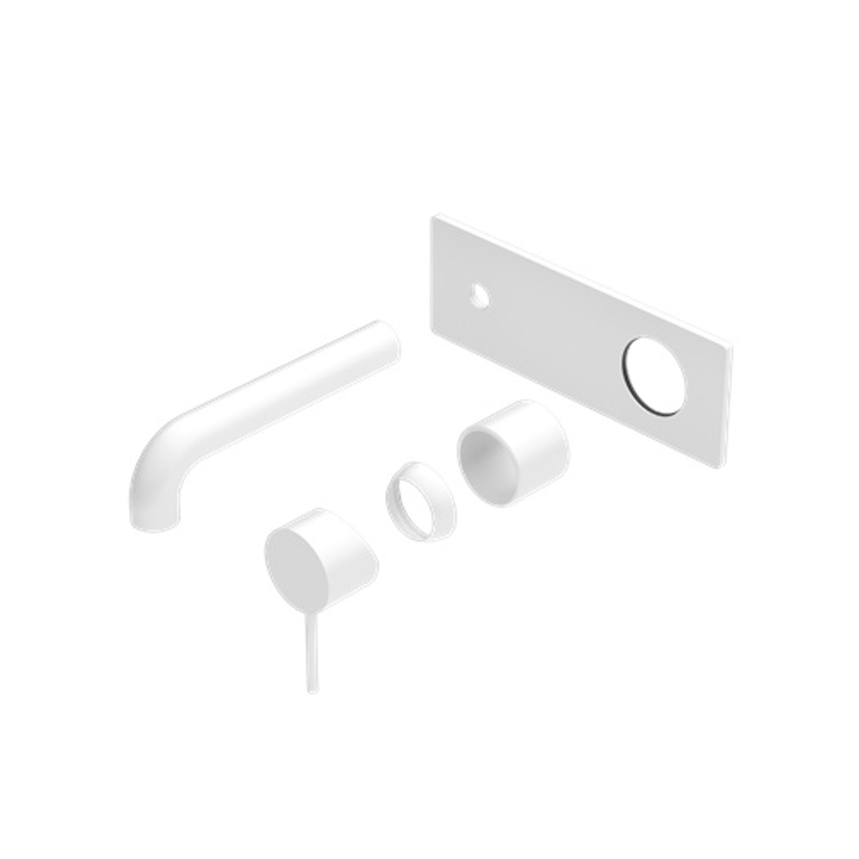 Mecca Wall Basin/Bath Mixer 185mm Trim Kits Only Matte White