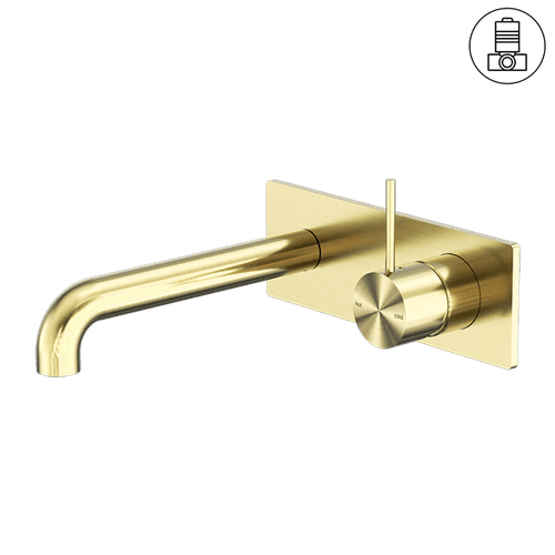 Mecca Wall Basin/Bath Mixer Handle Up 160mm Brushed Gold