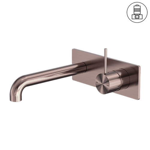 Mecca Wall Basin/Bath Mixer Handle Up 230mm Brushed Bronze