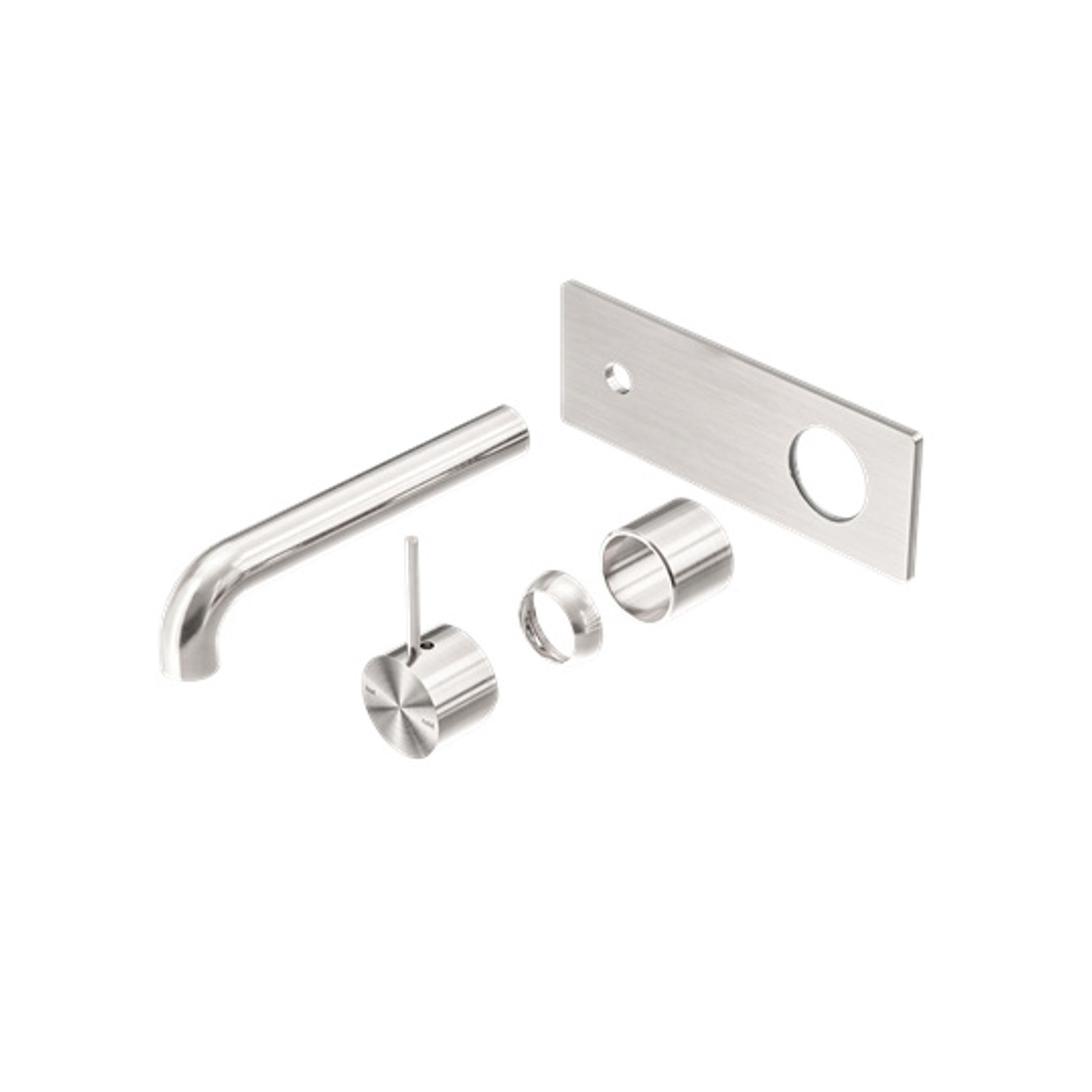 Mecca Wall Basin/Bath Mixer Handle Up 160mm Trim Kits Only Brushed Nickel