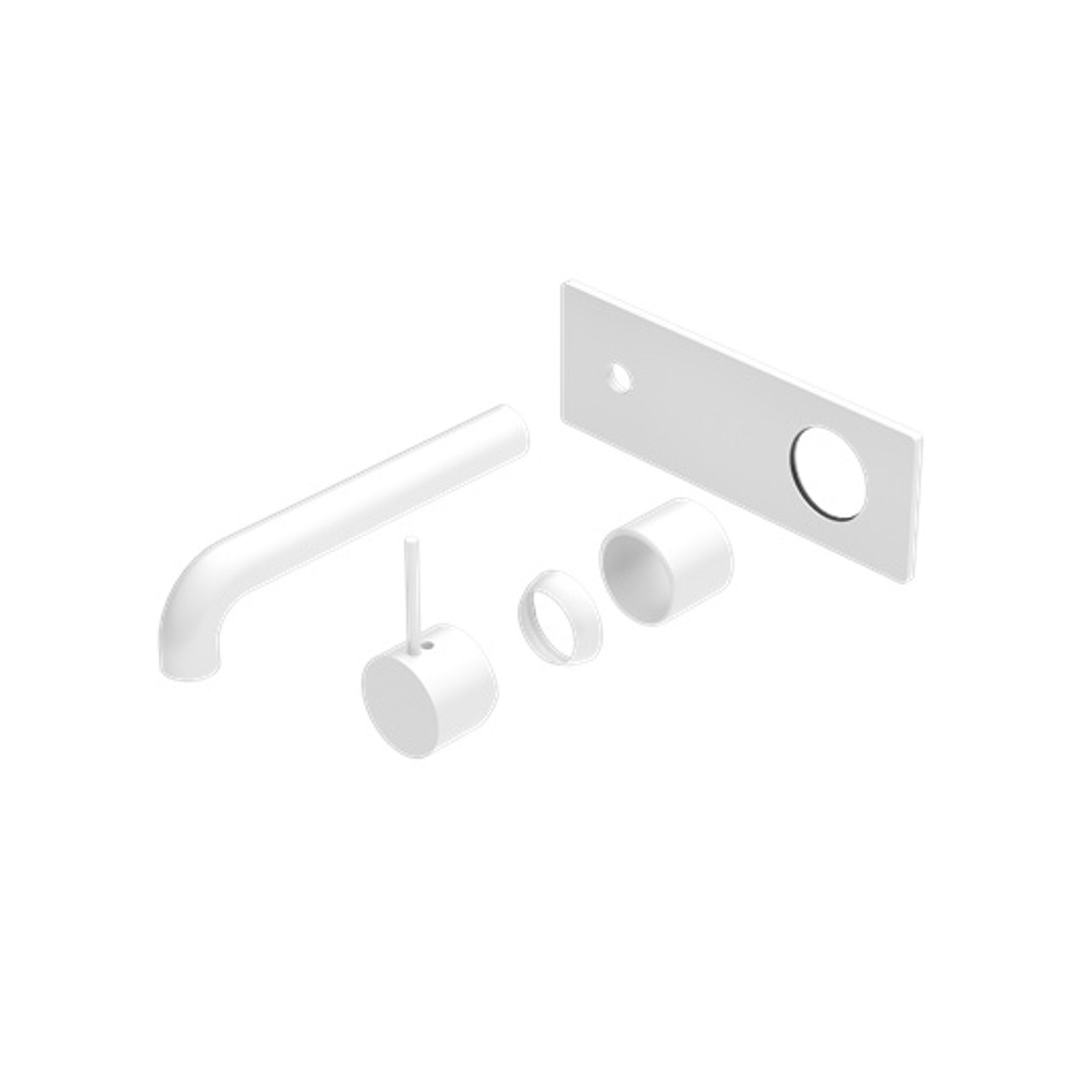 Mecca Wall Basin/Bath Mixer Handle Up 230mm Trim Kits Only Matte White