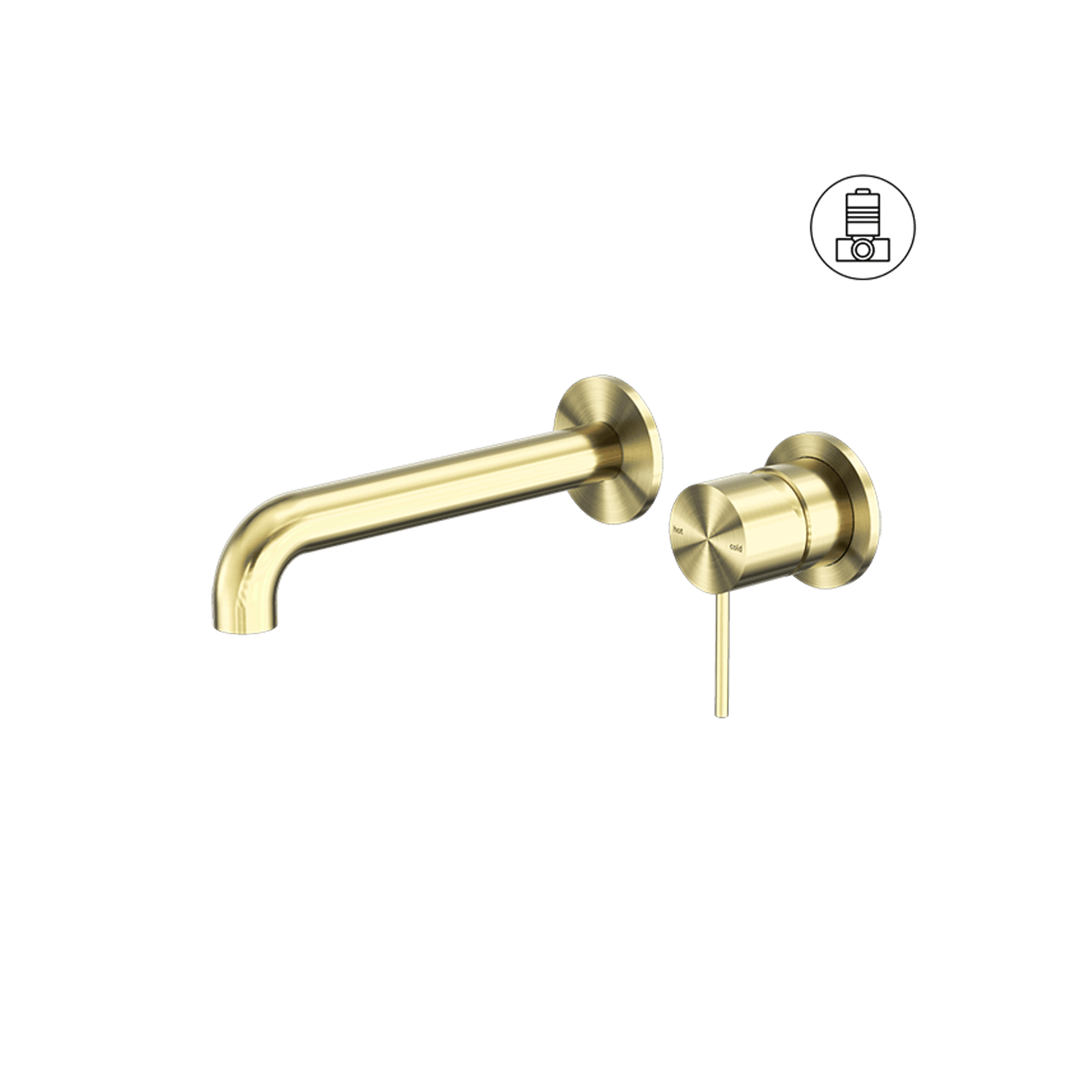 Mecca Wall Basin/Bath Mixer Separate Back Plate 160mm Brushed Gold