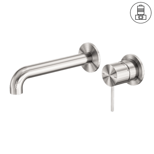 Mecca Wall Basin/Bath Mixer Separate Back Plate 260mm Brushed Nickel