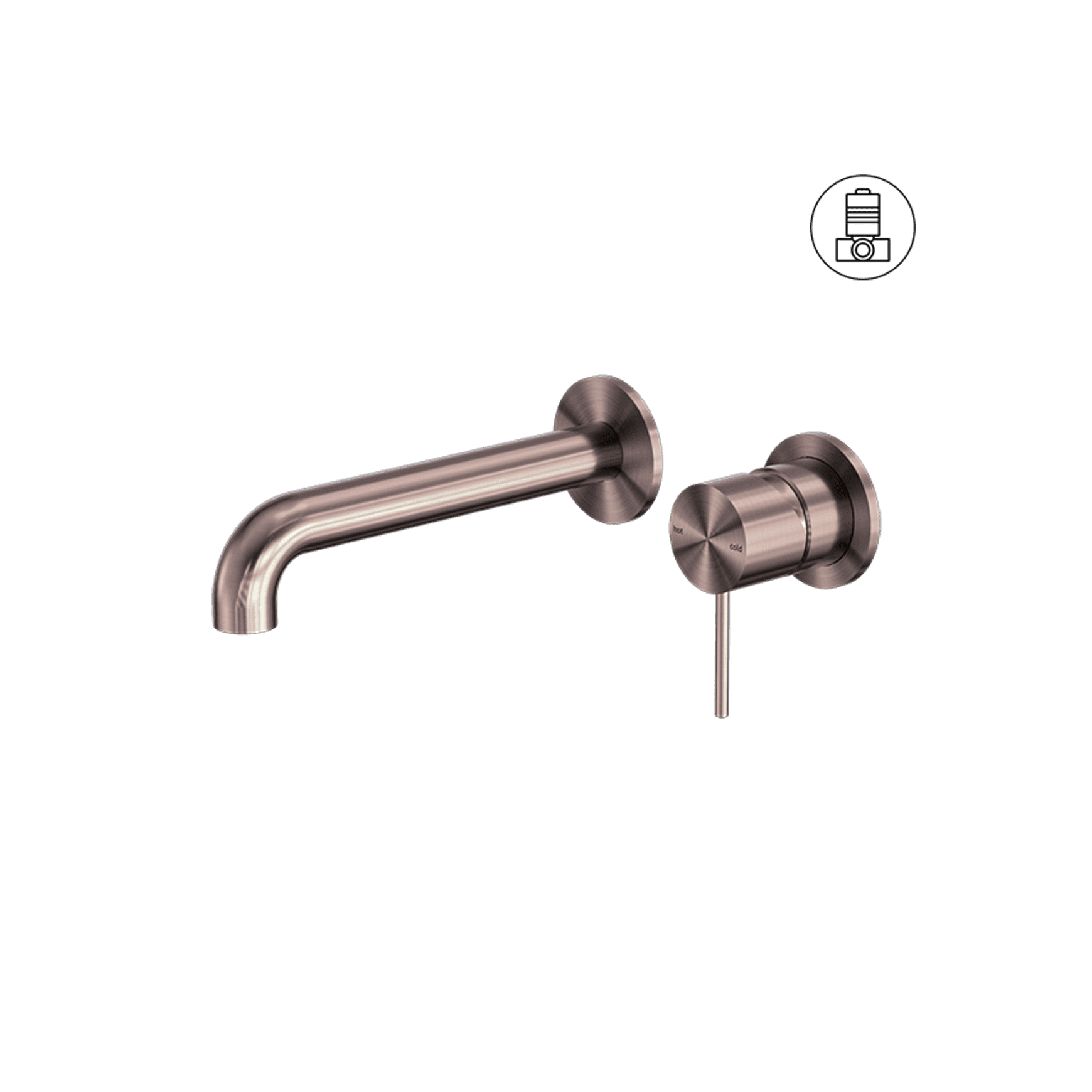 Mecca Wall Basin/Bath Mixer Separate Back Plate 120mm Brushed Bronze