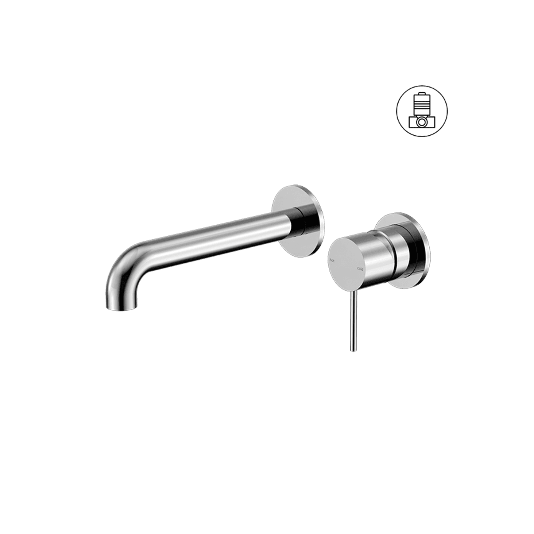 Mecca Wall Basin/Bath Mixer Separate Back Plate 230mm Chrome