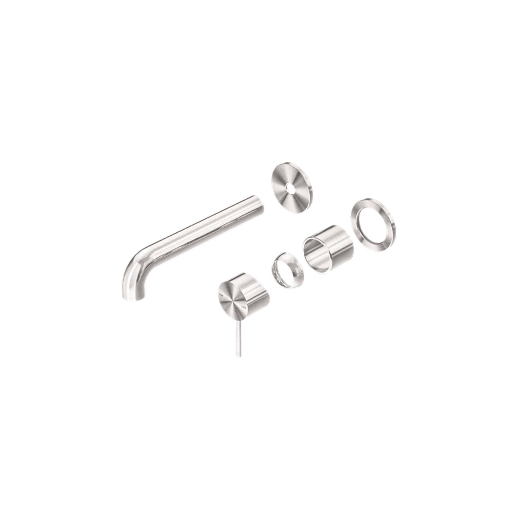 Mecca Wall Basin/Bath Mixer Separate Back Plate 185mm Trim Kits Only Brushed Nickel