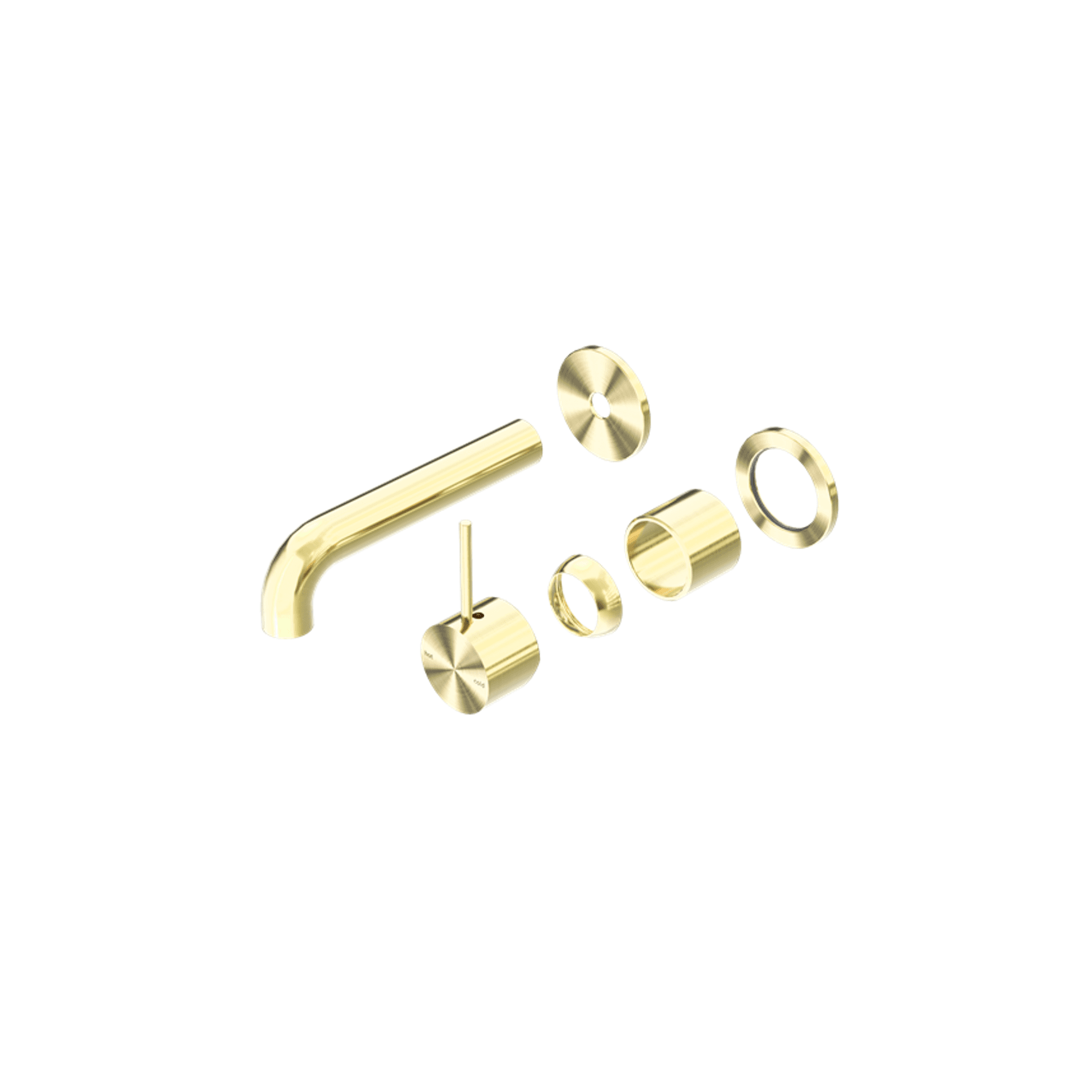 Mecca Wall Basin/Bath Mixer Separate Back Plate Handle Up 230mm Trim Kits Only Brushed Gold