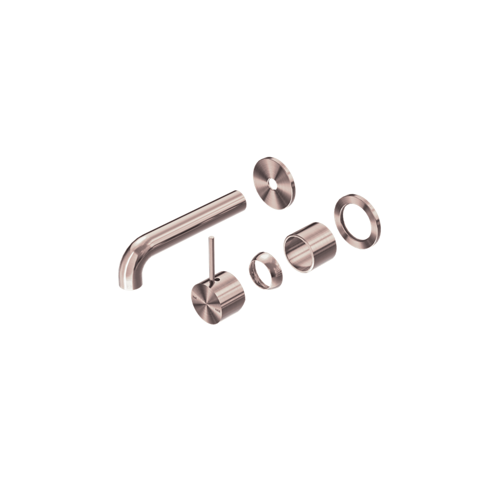 Mecca Wall Basin/Bath Mixer Separate Back Plate Handle Up 260mm Trim Kits Only Brushed Bronze